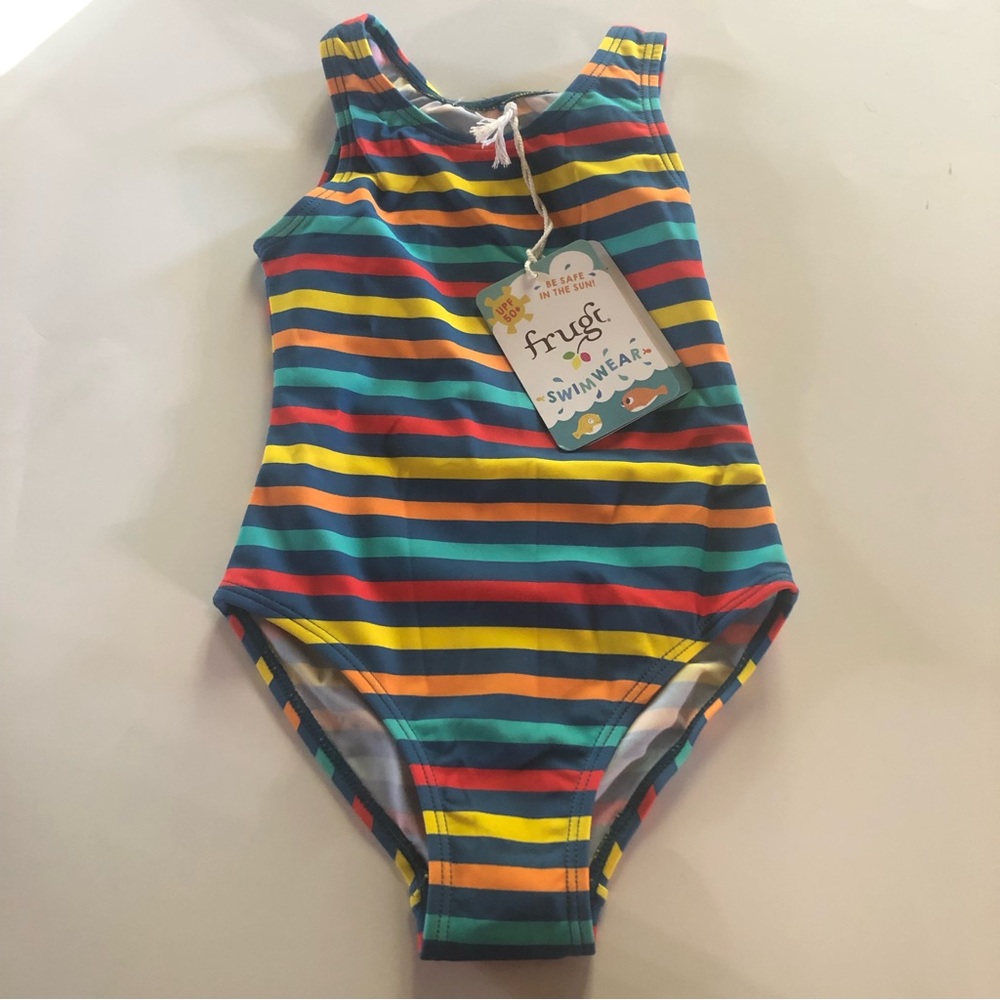 Frugi colorful striped swimsuit
